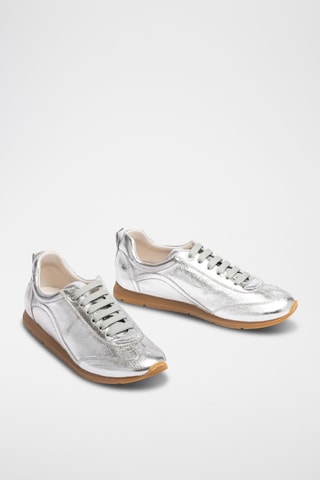Zapatillas de piel de charol - Plateado