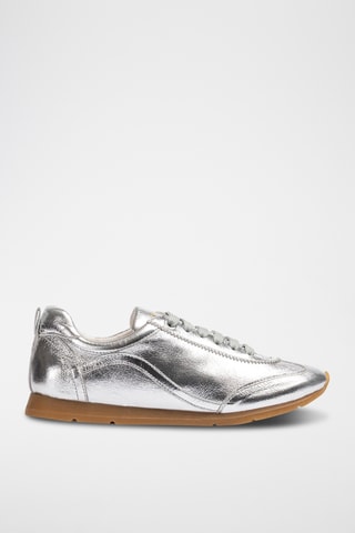 Zapatillas de piel de charol - Plateado