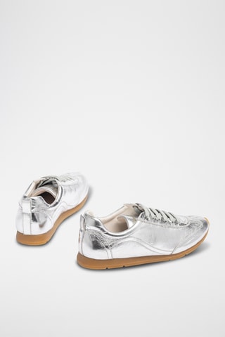 Zapatillas de piel de charol - Plateado