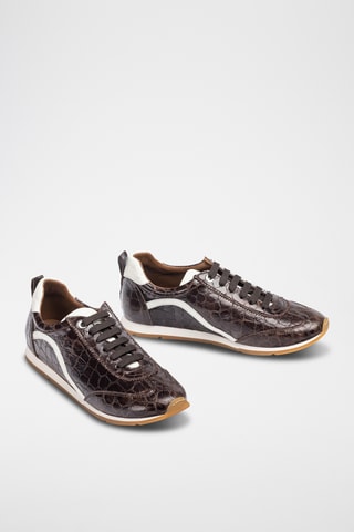 Zapatillas de piel - Marrón oscuro