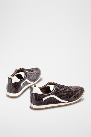 Zapatillas de piel - Marrón oscuro