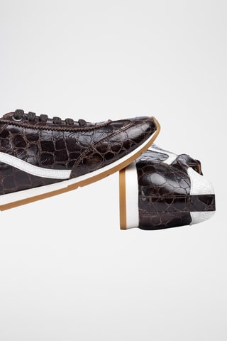 Zapatillas de piel - Marrón oscuro