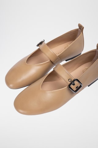 Bailarinas de piel - Beige