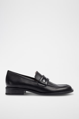 Mocasines de piel de tacón - Negro