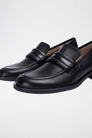 Mocasines de piel de tacón - Negro