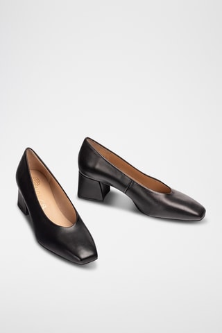 Zapatos de piel de tacón - Negro