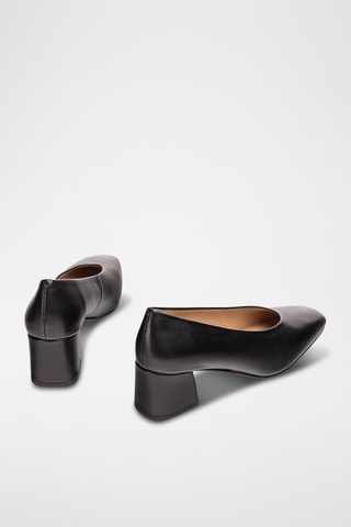 Zapatos de piel de tacón - Negro