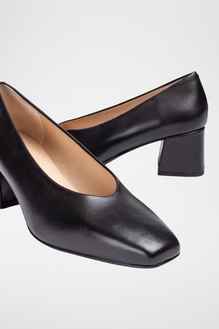 Zapatos de piel de tacón - Negro
