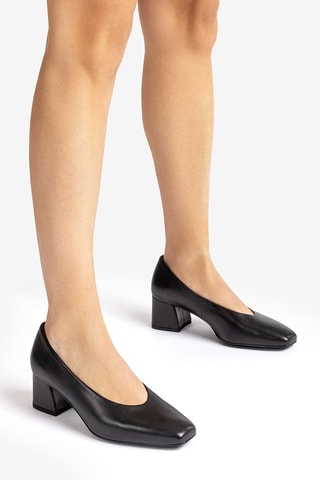 Zapatos de piel de tacón - Negro