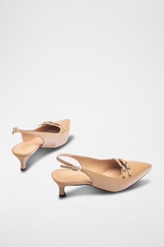 Zapatos de piel de tacón - Beige