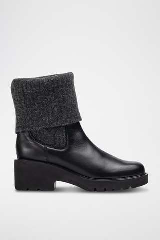 Botines de piel - Negro