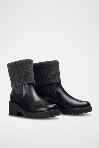 Botines de piel - Negro