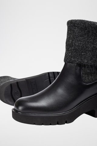 Botines de piel - Negro