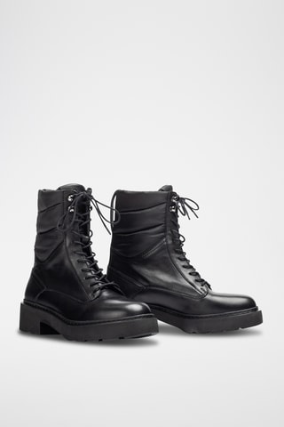 Botines de piel - Negro