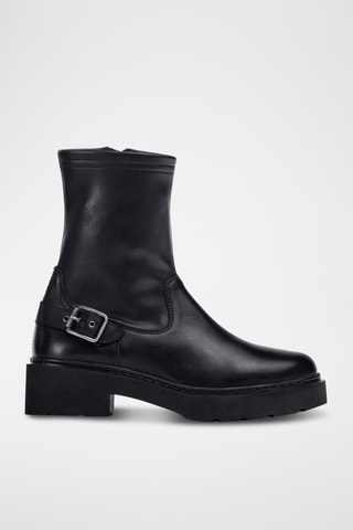 Botines de piel - Negro