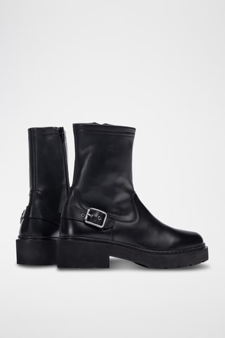 Botines de piel - Negro
