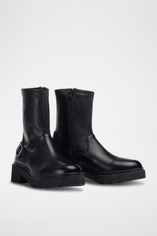 Botines de piel - Negro