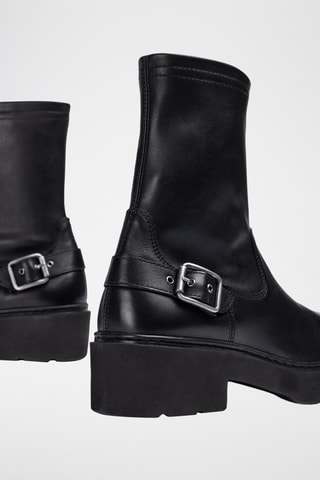 Botines de piel - Negro
