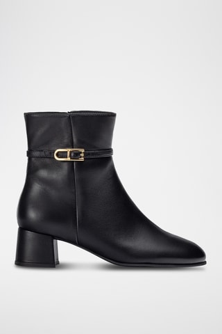 Botines de piel - Negro