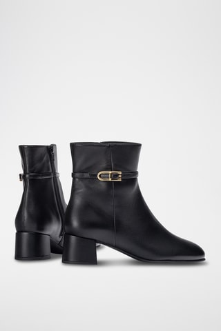 Botines de piel - Negro