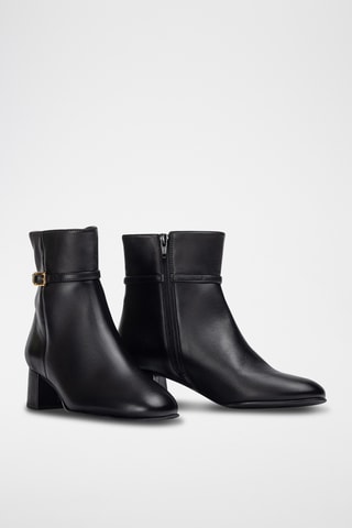 Botines de piel - Negro