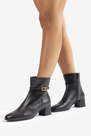 Botines de piel - Negro