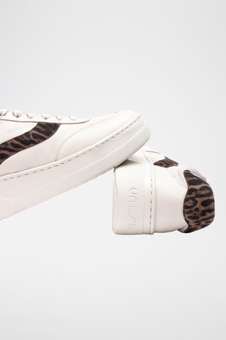 Zapatillas de piel con plataforma - Beige
