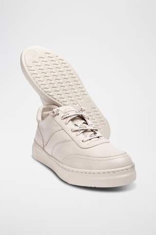 Zapatillas de piel con plataforma - Beige
