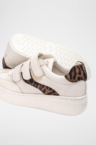 Zapatillas de piel con plataforma - Beige