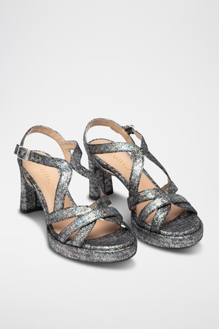 Sandalias con plataforma - Plateado