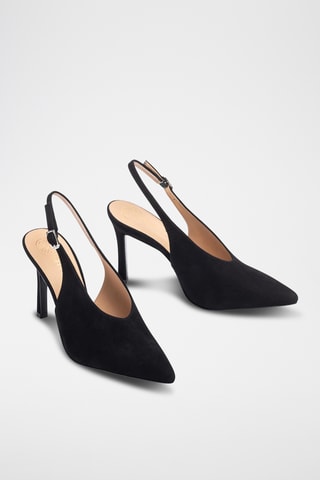 Zapatos de piel de tacón - Negro