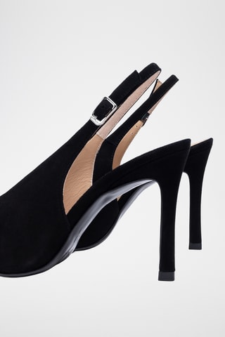 Zapatos de piel de tacón - Negro