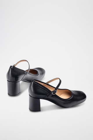 Zapatos de piel de tacón - Negro