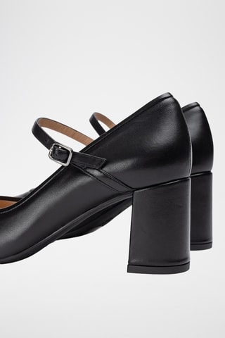 Zapatos de piel de tacón - Negro