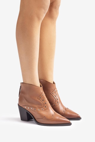 Botines de piel - Marrón