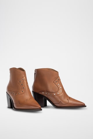 Botines de piel - Marrón
