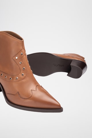 Botines de piel - Marrón