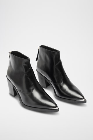 Botines de piel - Negro