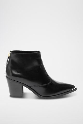 Botines de piel - Negro
