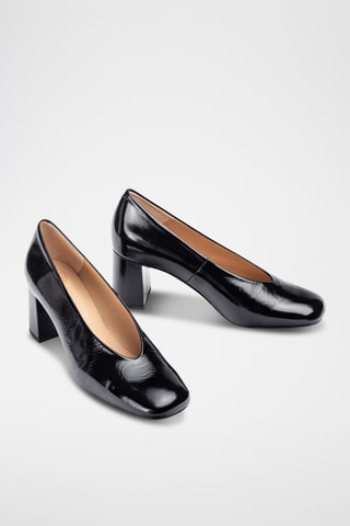 Zapatos de piel de tacón - Negro