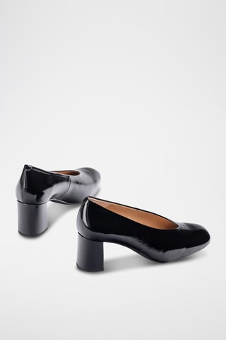 Zapatos de piel de tacón - Negro