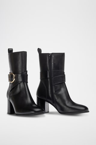 Botines de piel - Negro