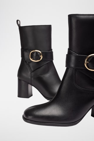 Botines de piel - Negro