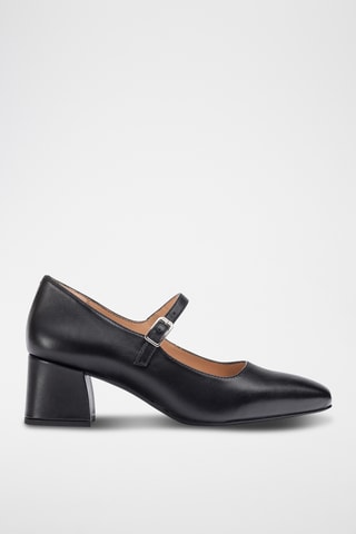Zapatos de piel de tacón - Negro