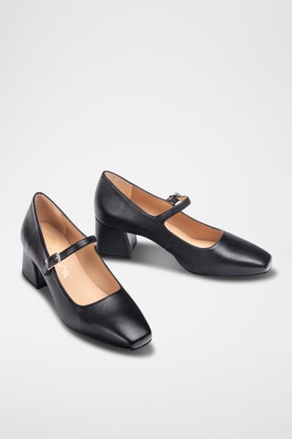 Zapatos de piel de tacón - Negro