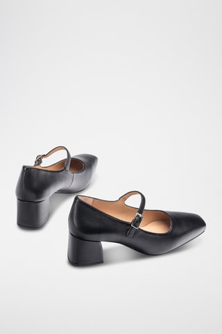 Zapatos de piel de tacón - Negro