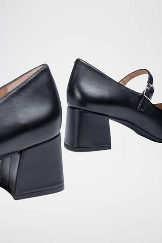 Zapatos de piel de tacón - Negro