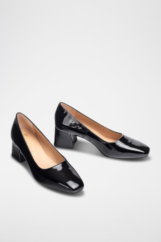 Zapatos de piel de tacón - Negro