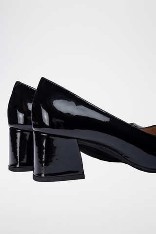 Zapatos de piel de tacón - Negro
