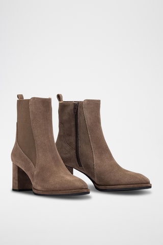 Botines de piel - Marrón claro